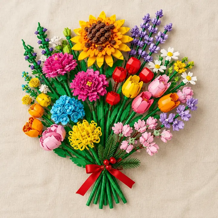Flower Bouquet Advent Calendar | 24 Brick Flowers, One a Day