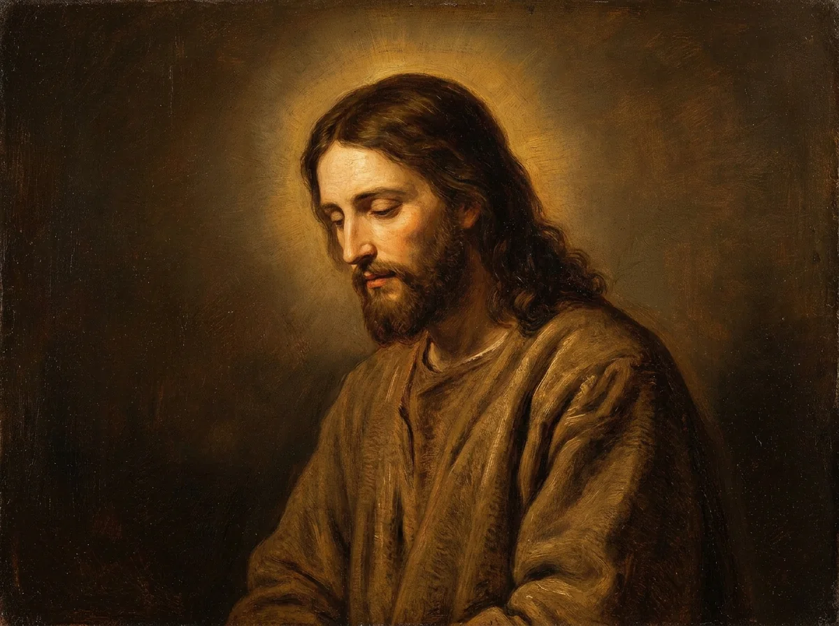 A painted devotional portrait of Jesus Christ
