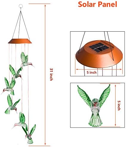 Color changing outdoor wind chime lights