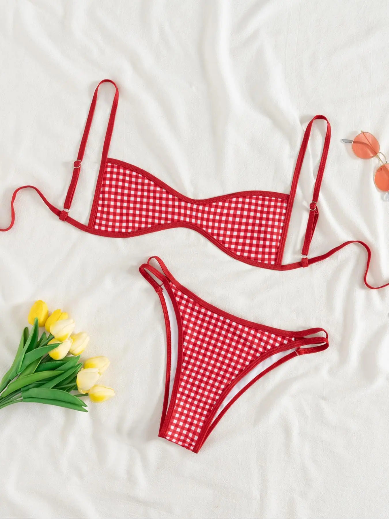 Pink floral bikini thumbnail