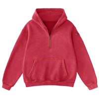 Vintage Design Half Zip Oversized Hoodie For Women thumbnail 2