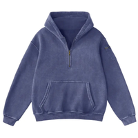 Vintage Design Half Zip Oversized Hoodie For Women thumbnail 3
