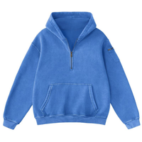 Vintage Design Half Zip Oversized Hoodie For Women thumbnail 4