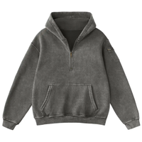 Vintage Design Half Zip Oversized Hoodie For Women thumbnail 5