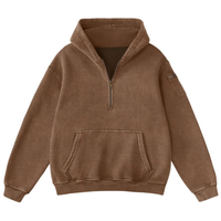 Vintage Design Half Zip Oversized Hoodie For Women thumbnail 6