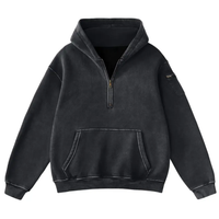 Vintage Design Half Zip Oversized Hoodie For Women thumbnail 7