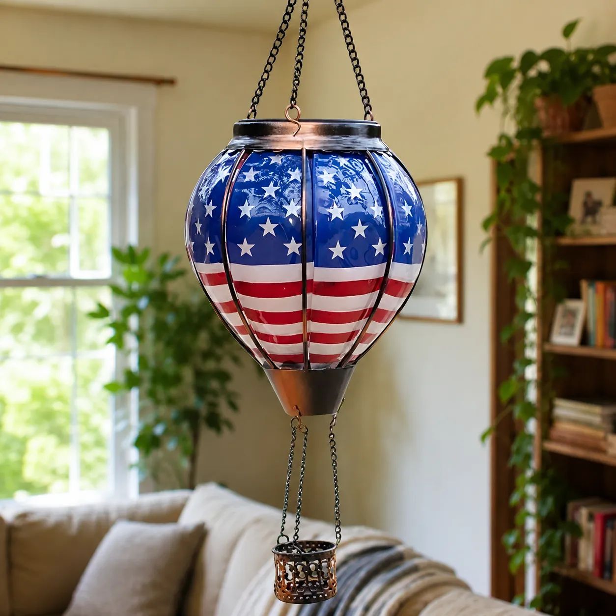 Patriotic print balloon lantern