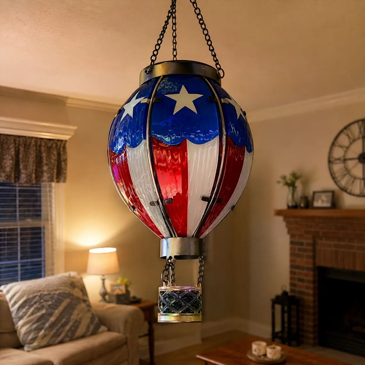 Flag print balloon lantern