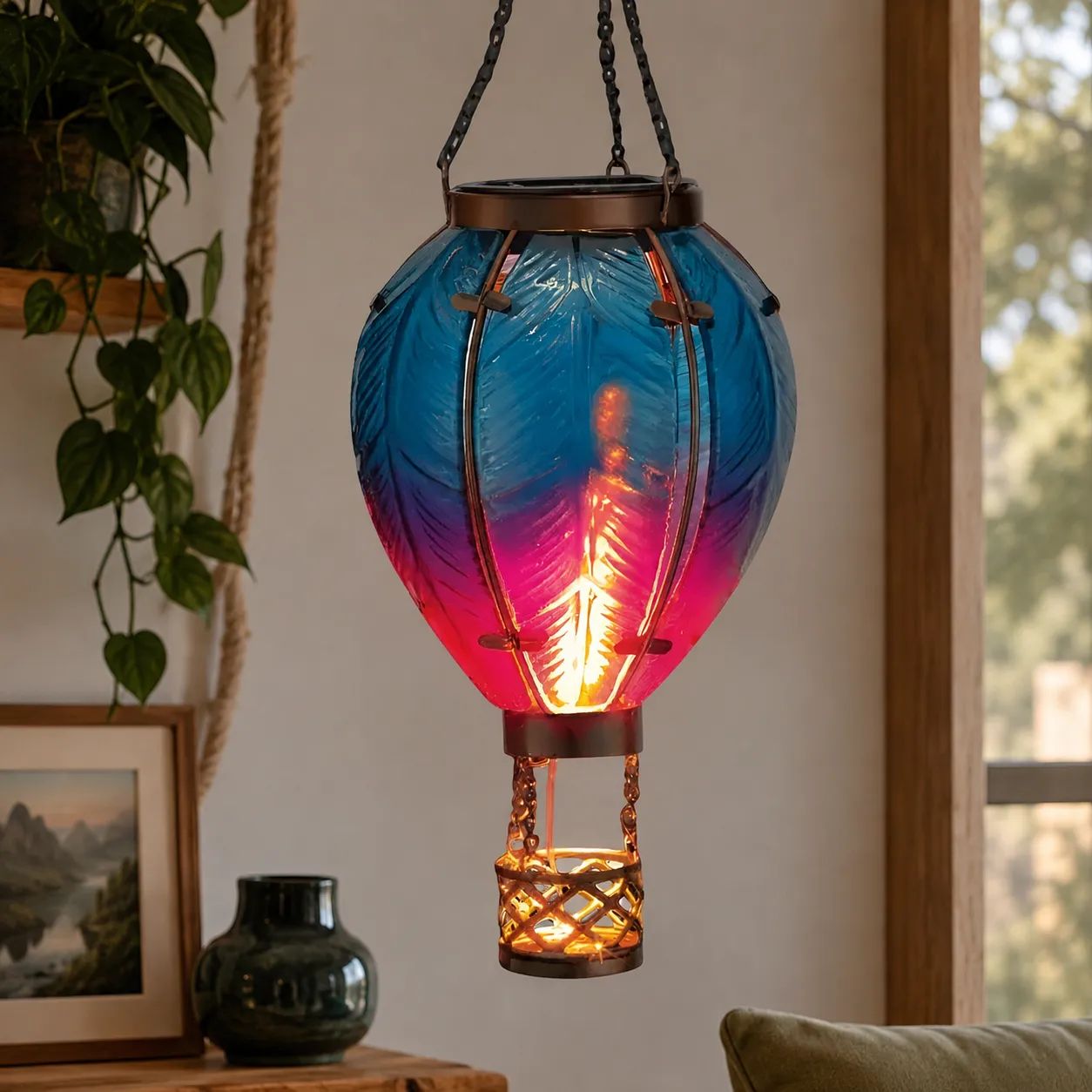 Ombre patterned balloon lantern