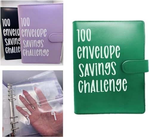 100 Envelope Challenge Binder | Easy and Fun Way to SaveMoney Saving Challenge Box kit Cash Saving,Savings Challenges Budget Book Binder with Cash Envelopes for Office,Home,School (Red) thumbnail 4