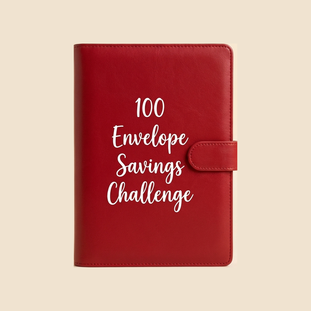 100 Envelope Challenge Binder — Red