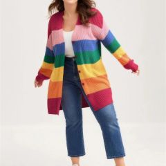 Rainbow Stripe Longline Cardigan 1