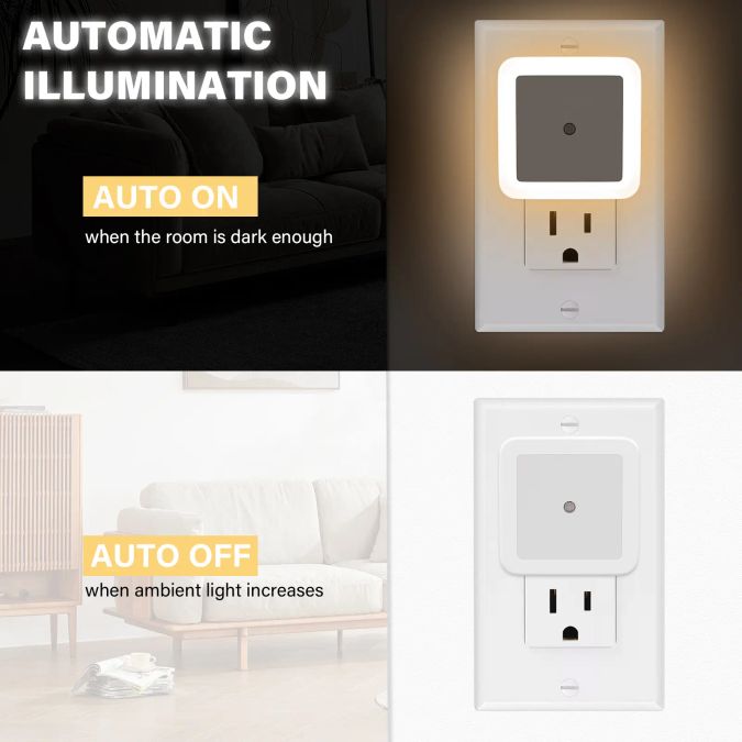 Automatic illumination: auto on when dark, auto off when bright