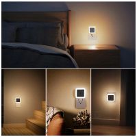 Night lights in bedroom and stairway
