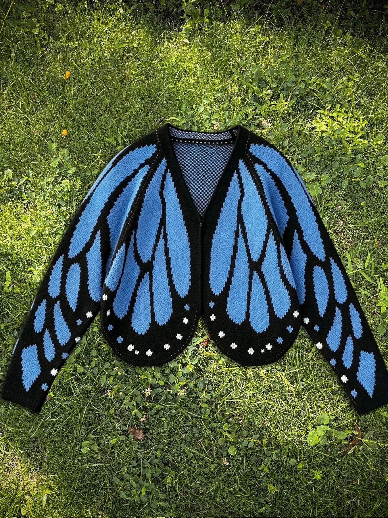 The Denim Blue butterfly wing cardigan