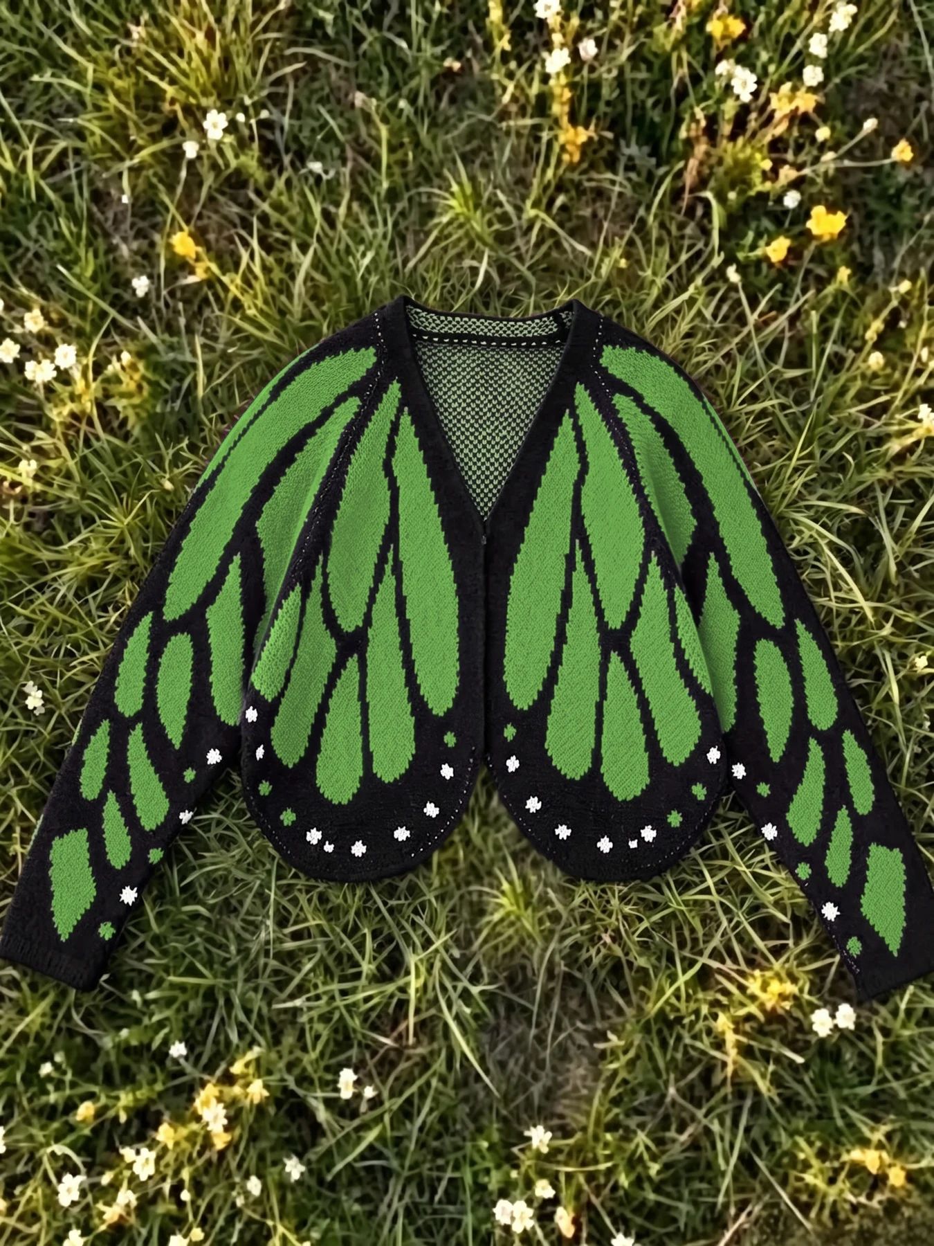 The Grass Green butterfly wing cardigan