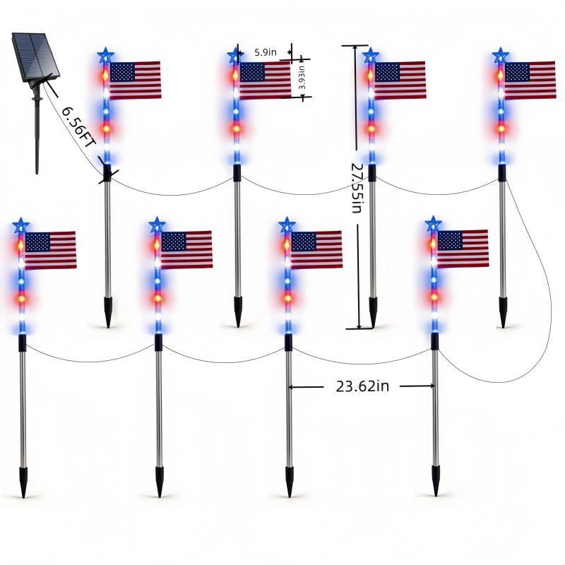 Close-up of the flag light design