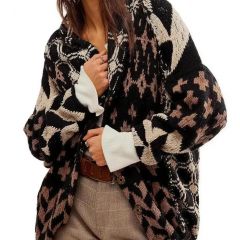 Y2K Graphic Cardigan worn, front view