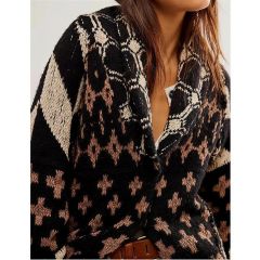 Close-up of the boucle jacquard knit