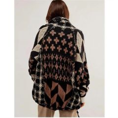 Y2K Graphic Cardigan worn, back view