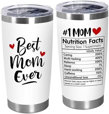 White Nutrition Facts Tumbler for Mom