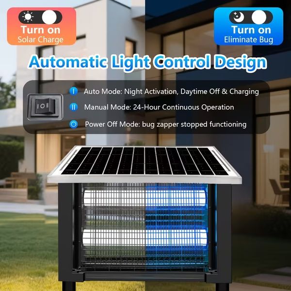 Outdoor Insect Solar Energy 4500V Electric Shock Mechanism Portable Wireless Device thumbnail 9