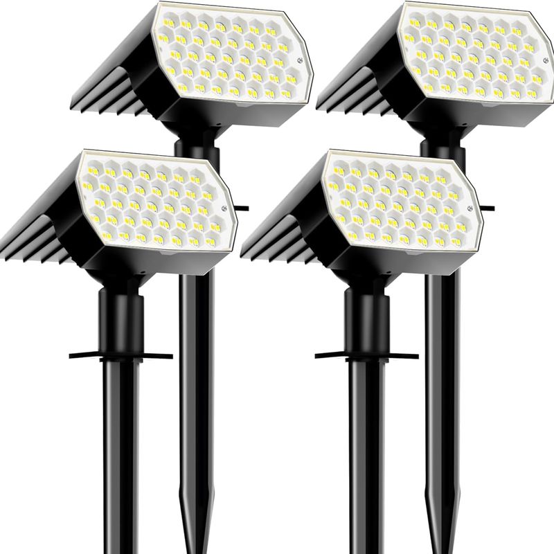 Solar Spot Lights illuminating a garden