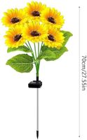 2 Pack Sunflower Solar Lights - 12 Vibrant Sunflowers LED Garden Outdoor Decorative Stake Lights for Yard, Patio, Lawn, Pathway, IP65 Waterproof, Gardening Gift for Mom, Grandma, and Friends thumbnail 6