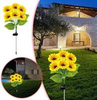 Sunflower lights in a flower pot