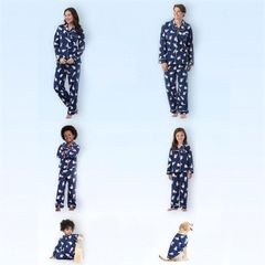 Men's navy polar bear button-front set