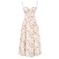 Floral Bustier Midriff Waist Shaper Dress thumbnail 1