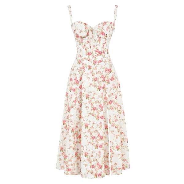 Floral Bustier Midriff Waist Shaper Dress thumbnail 1