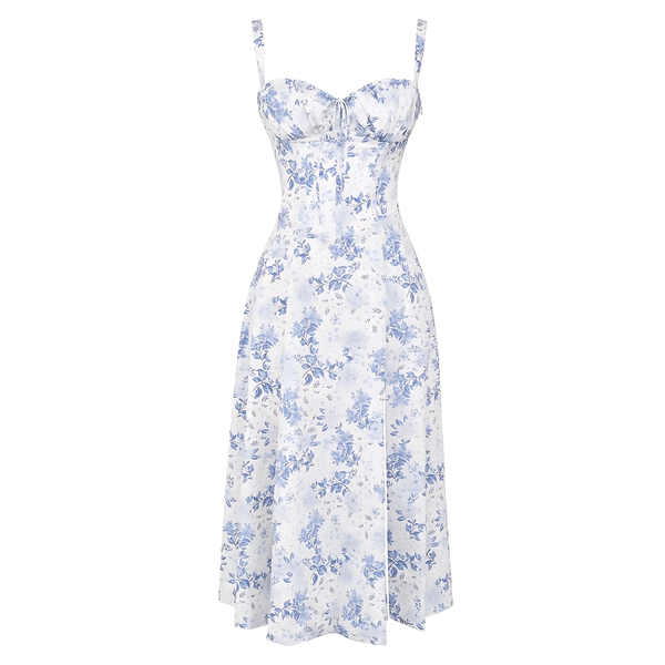 Floral Bustier Midriff Waist Shaper Dress thumbnail 3