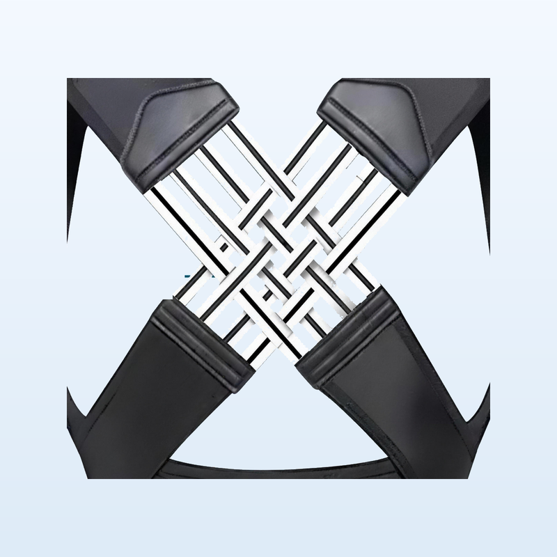 Cross-back strap system that draws the shoulders up and back