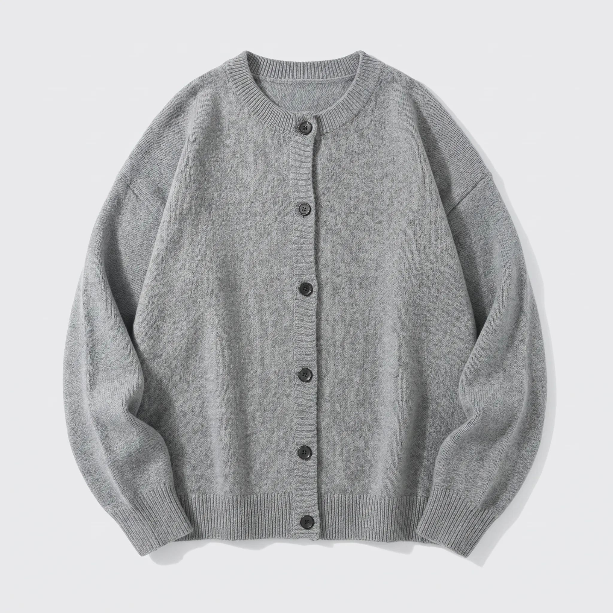 Classic button front cardigan in grey