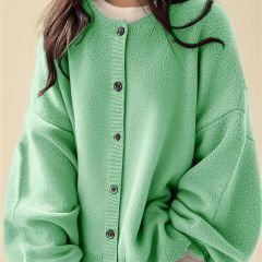 Classic button front cardigan in mint