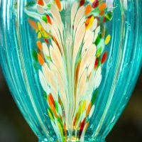 Close-up of the swirled hand-blown art glass
