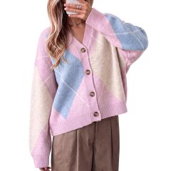 Oversized Argyle Cardigan 8
