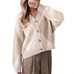 Oversized Argyle Cardigan 1