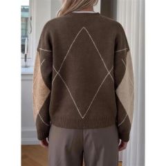 Oversized Argyle Cardigan 10