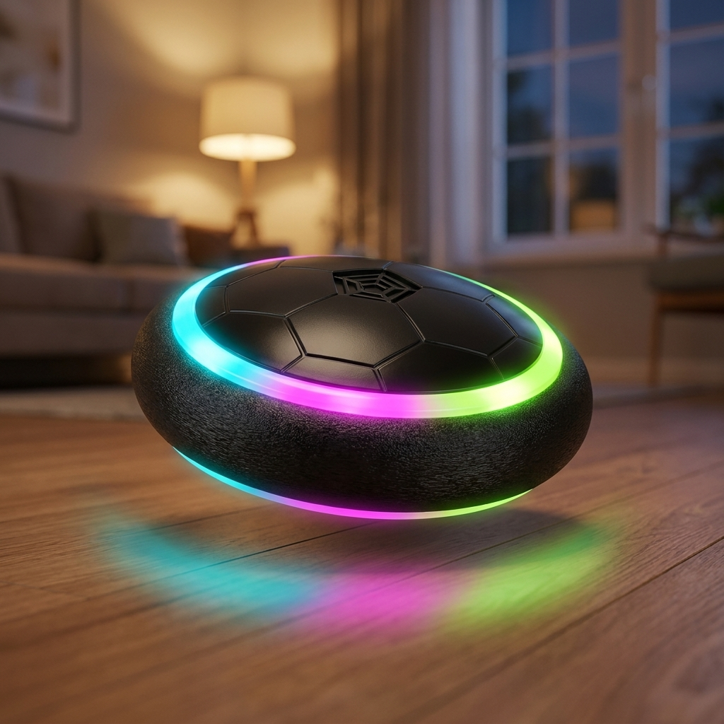 Close-up of the glowing LED ring