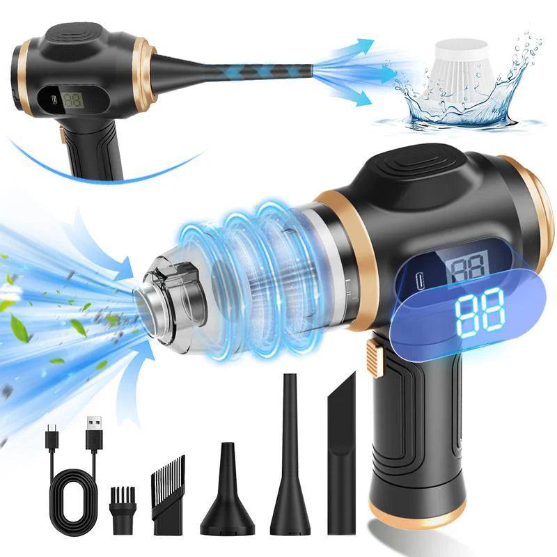 6-in-1 vacuum with air duster and nozzle attachments