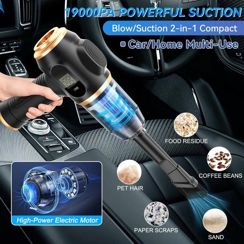 Vacuuming crumbs and pet hair from a car seat