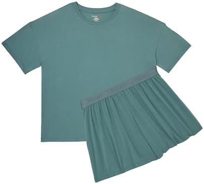 Hanes Originals Supersoft Boxy Tee & Sleep Shorts Set in Faded Sage