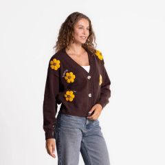 Sunflowers design in brown