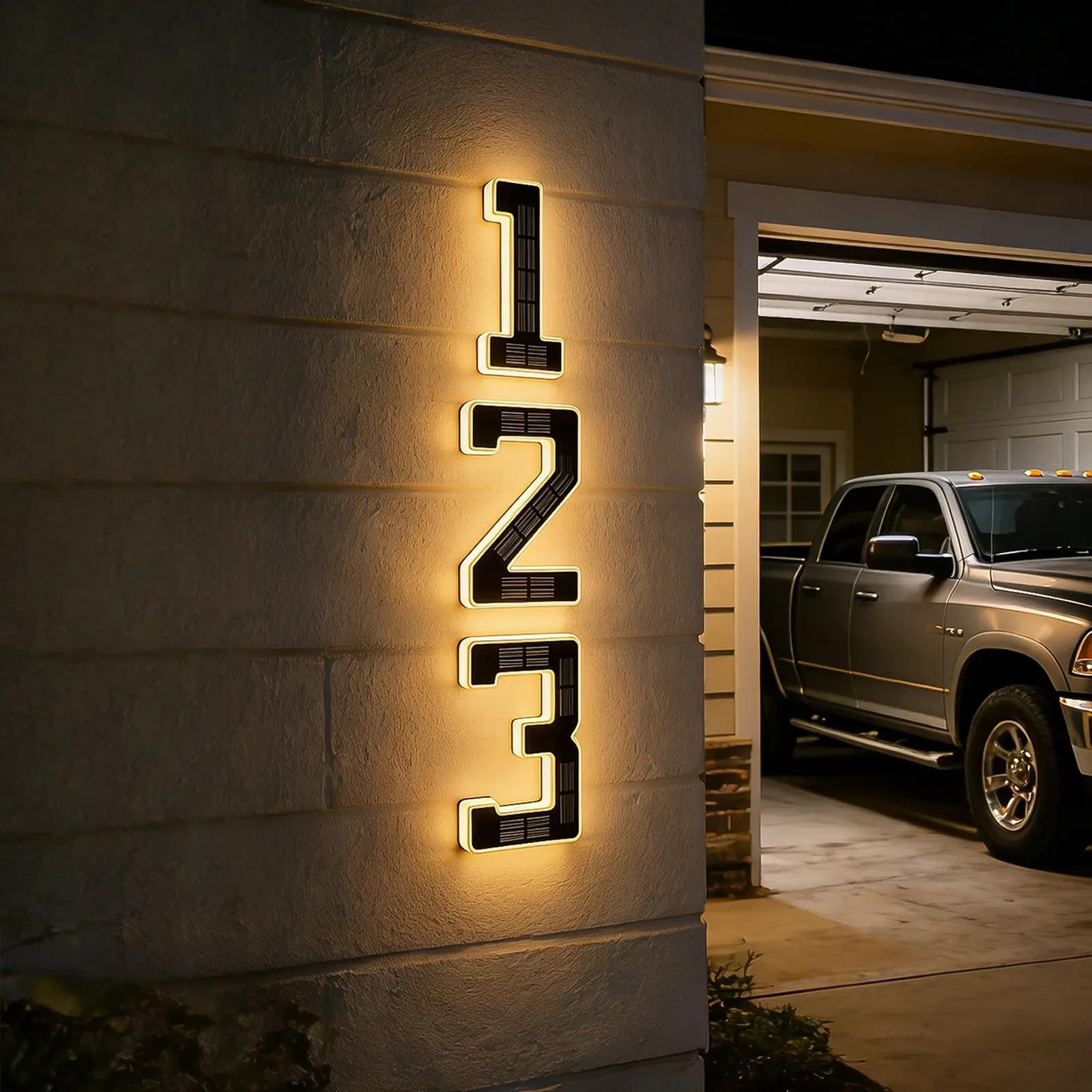 Solar Lighted House Number 0