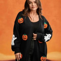 Plus Size Pumpkin Cardigan 1