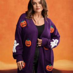 Plus Size Pumpkin Cardigan 3