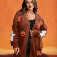 Plus Size Pumpkin Cardigan 6