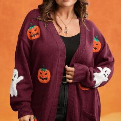 Plus Size Pumpkin Cardigan 4